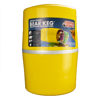 Adventure Ready Brands Counter Assault Bear Keg Food Storage Container Yellow