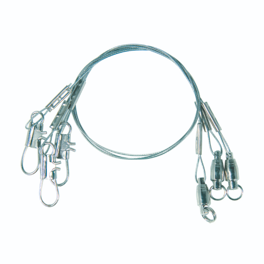 Eagle Claw 9", 30lb Steel Leader w/Ball Bearing Swivel, Bright